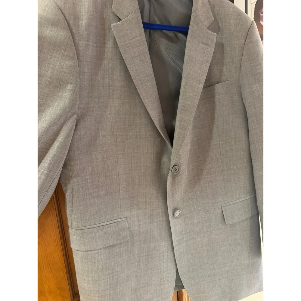 Mantoni Milan Italy Mens Light Gray‎ Super 140S Virgin Wool 2-Button Blazer Coat